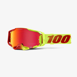 100% Armega Goggle Solaris lunette de sports d'hiver Rouge, Jaune Unisexe Miroir, Rouge Verres (plats) cylindriques