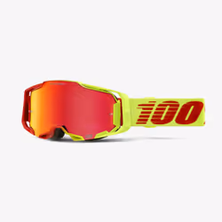 100% Armega Goggle Solaris lunette de sports d'hiver Rouge, Jaune Unisexe Miroir, Rouge Verres (plats) cylindriques