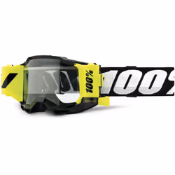 100% Accuri 2 Forecast Lunettes de motocross pour enfants, noir-jaune pour Des gamins