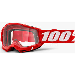 100% Accuri II OTG Essential Lunettes de motocross, blanc-rouge pour Hommes