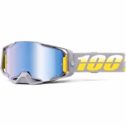 100% Armega Complex Lunettes de motocross, gris-jaune pour Hommes