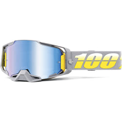 100% Armega Complex Lunettes de motocross, gris-jaune pour Hommes
