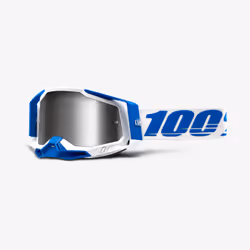 100% Racecraft 2, Mono-objectif, Bleu, Blanc, Unisexe, Verres (plats) cylindriques, Polycarbonate, Bleu, Blanc
