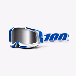 100% Racecraft 2 lunette de sports d'hiver Bleu, Blanc Unisexe Argent Verres (plats) cylindriques