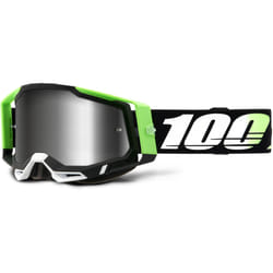 100% Racecraft II Kalkuta Lunettes de motocross, noir-blanc-vert pour Hommes