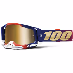 100% Racecraft II United Lunettes de motocross, blanc-rouge-bleu pour Hommes