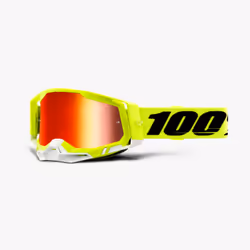 100% Racecraft 2 Goggle, Mono-objectif, Jaune, Unisexe, Verres (plats) cylindriques, Polycarbonate, Jaune