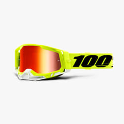100% Racecraft 2 Goggle lunette de sports d'hiver Jaune Unisexe Rouge Verres (plats) cylindriques
