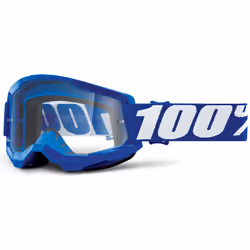 100% Strata 2 Clear Lunettes de motocross, blanc-bleu pour Hommes