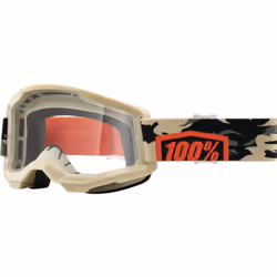100% Strata 2 Clear Lunettes de motocross, gris-orange pour Hommes