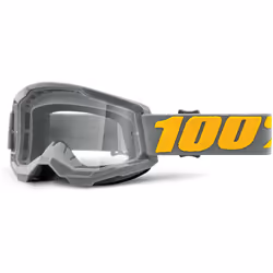 100% Strata 2 Clear Lunettes de motocross, gris-orange pour Hommes