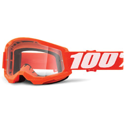 100% Strata 2 Clear Lunettes de motocross, blanc-orange pour Hommes