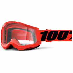 100% Strata 2 Clear Lunettes de motocross, noir-rouge pour Hommes
