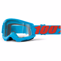 100% Strata 2 Clear Lunettes de motocross, rouge-bleu pour Hommes