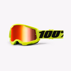100% Strata 2 Goggle, Mono-objectif, Jaune, Unisexe, Verres (plats) cylindriques, Polycarbonate, Noir, Jaune