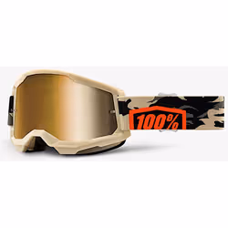 100% Strata 2 Kombat Lunettes de motocross, noir-gris-vert-brun pour Hommes