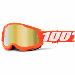 100% Strata 2 Lunettes de motocross, blanc-orange pour Hommes