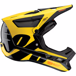 100% Aircraft Composite LTD Neon Yellow Casque de descente, noir-jaune, taille XS pour Hommes