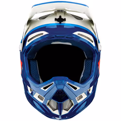 100% Aircraft Composite Trigger Casque de descente, blanc-rouge-bleu, taille XS pour Hommes