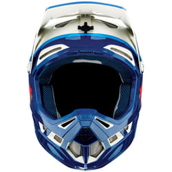 100% Aircraft Composite Trigger Casque de descente, blanc-rouge-bleu, taille XS pour Hommes