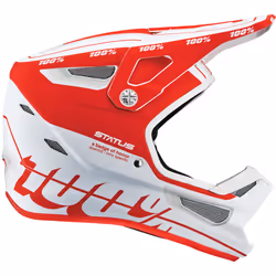100% Status Casque de descente, blanc-rouge, taille XL pour Hommes