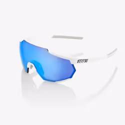 100% Racetrap 3.0, Lunettes de cyclisme, Unisexe, Cerclé, Blanc, Blanc, Plastique TR90