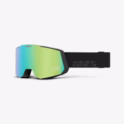 100% SNOWCRAFT Goggle, Double objectif, Noir, Unisexe, Verres (plats) cylindriques, Polycarbonate, Noir