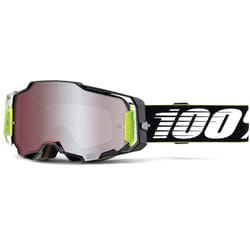 100% Armega HiPER Racr Lunettes de motocross, noir-blanc-vert pour Hommes
