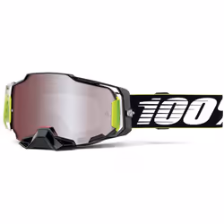 100% Armega HiPER Racr Lunettes de motocross, noir-blanc-vert pour Hommes