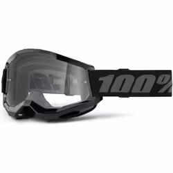 100% Strata 2 Essential Lunettes de motocross, noir-gris pour Hommes
