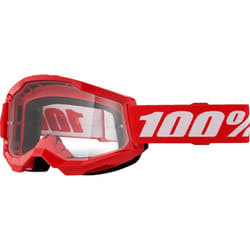 100% Strata 2 Essential Lunettes de motocross, blanc-rouge pour Hommes