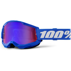 100% Strata 2 Essential Chrome Lunettes de motocross, blanc-bleu pour Hommes