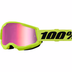 100% Strata 2 Essential Chrome Lunettes de motocross, jaune pour Hommes