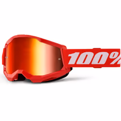 100% Strata 2 Essential Chrome Lunettes de motocross, blanc-rouge pour Hommes