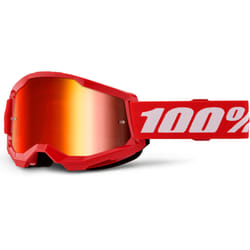 100% Strata 2 Essential Chrome Lunettes de motocross, blanc-rouge pour Hommes