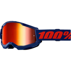 100% Strata 2 Essential Chrome Lunettes de motocross, rouge-bleu pour Hommes