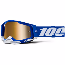 100% Racecraft II Essential Lunettes de motocross, blanc-bleu pour Hommes