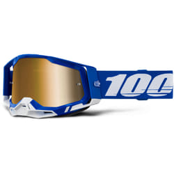 100% Racecraft II Essential Lunettes de motocross, blanc-bleu pour Hommes
