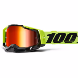 100% Racecraft II Essential Lunettes de motocross, noir-jaune pour Hommes