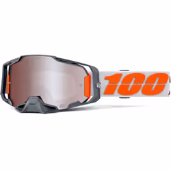 100% Armega HiPER Silver Lunettes de motocross, gris-orange pour Hommes