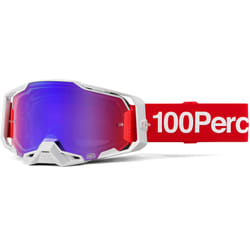 100% Armega Corbin Lunettes de motocross, blanc-rouge pour Hommes
