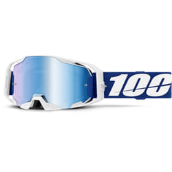 100% ARmatic Lunettes de motocross, blanc-bleu pour Hommes