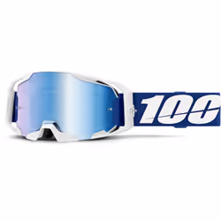 100% ARmatic Lunettes de motocross, blanc-bleu pour Hommes