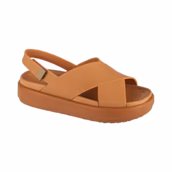 Sandale - CROCS - BROOKLYN LUXE CROSS STRAP - Femme - Marron - Synthétique - Boucle de serrage