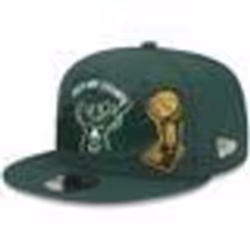 Casquette Snapback New Era 9Fifty Milwaukee Bucks Champions 2021 - Blanc et Vert - Adulte Homme - Été Sportswear
