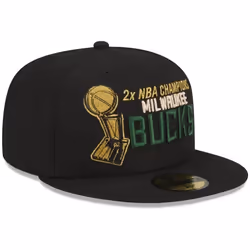 Casquette - New Era - 59Fifty - Milwaukee Bucks - Noir - 100% Polyester - Homme