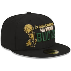 Casquette - New Era - 59Fifty - Milwaukee Bucks - Noir - 100% Polyester - Homme