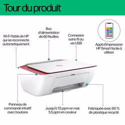 HP DeskJet Imprimante Tout-en-un 2823e, Couleur, Imprimante pour Domicile, Impression, copie, numérisation, Numérisation vers PDF - Vue supplémentaire 9