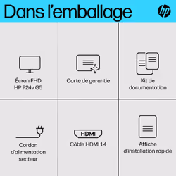 HP P24v G5 écran plat de PC 23.8" Full HD Noir - Vue supplémentaire 7