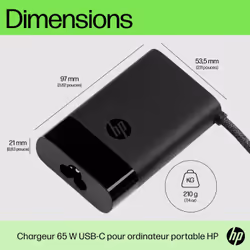 HP Chargeur pour ordinateur portable USB-C 65 W - Vue supplémentaire 4